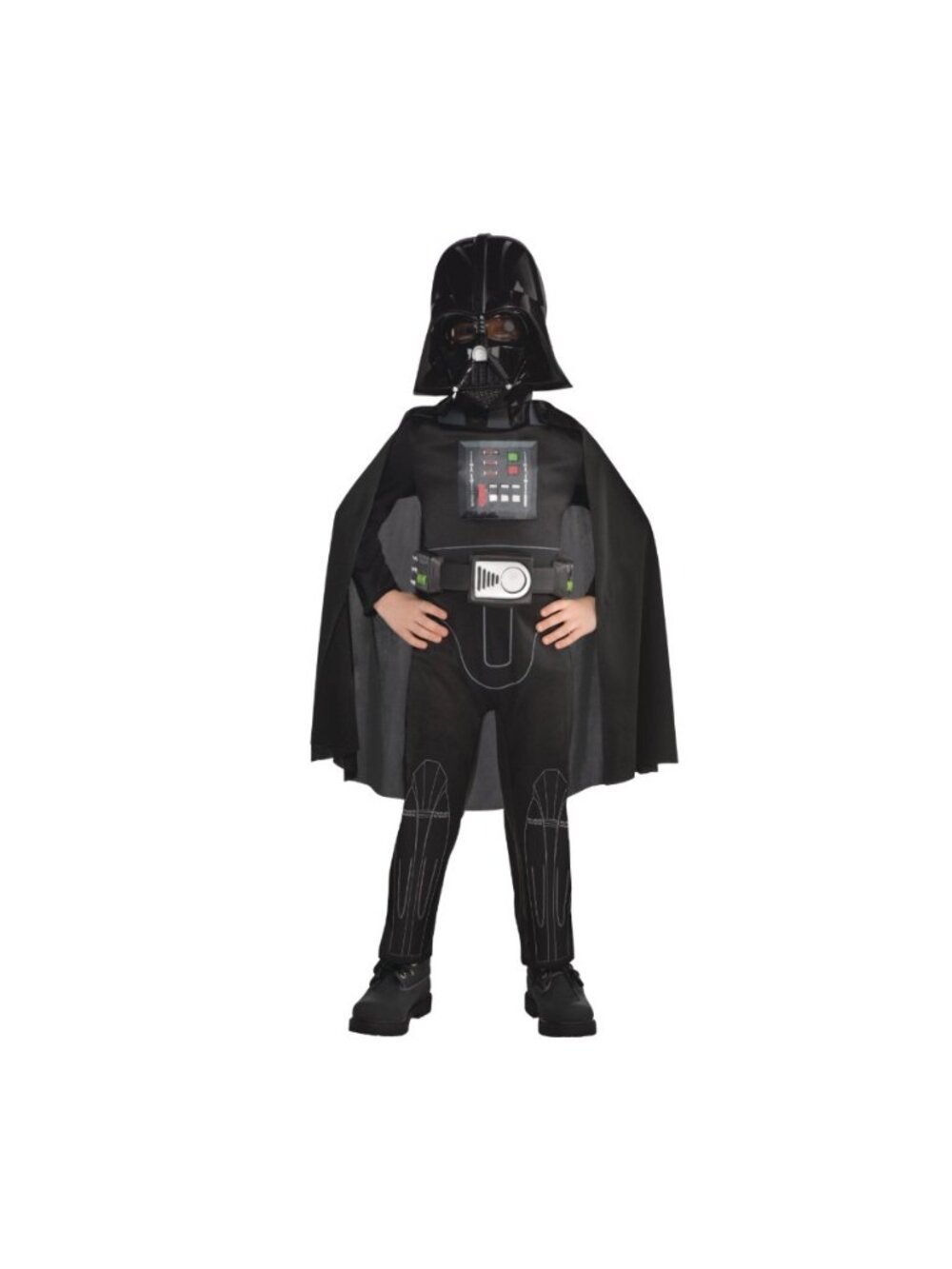Disney Star Wars Darth Vader Black Jumpsuit Costume Cape Mask SMALL 4-6 NEW!!